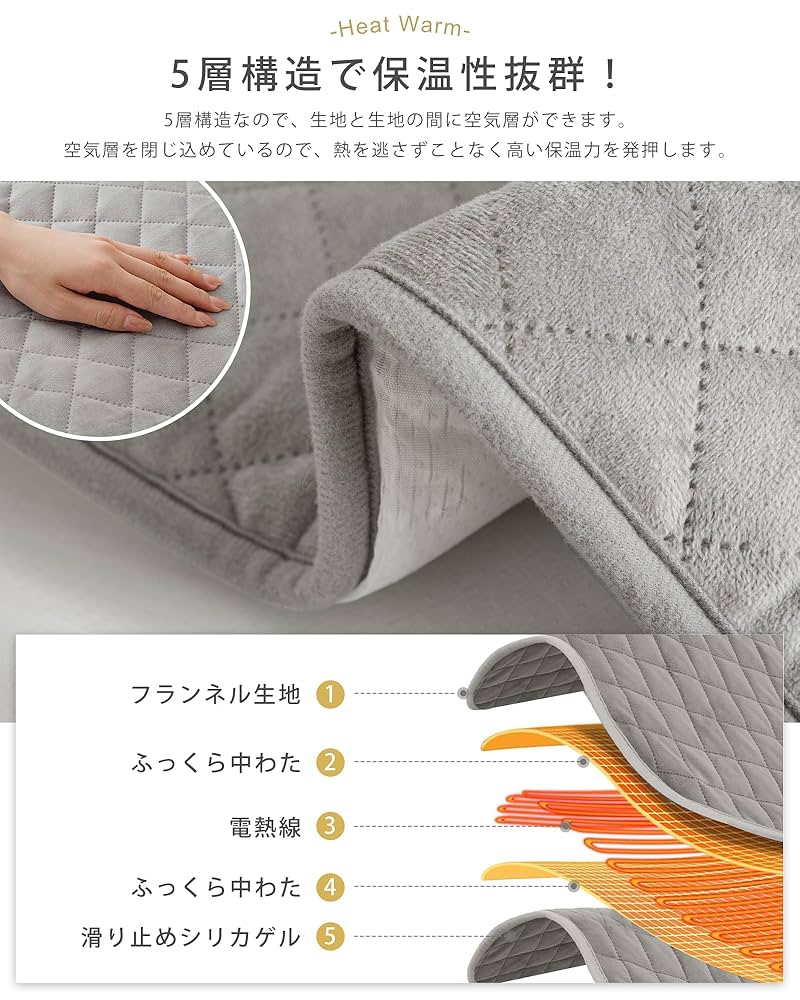 Amazon | DGV ホットカーペット 電気ホットマット 180x80cm